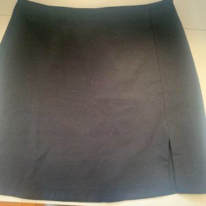 Black Side Split Jersey Mini Skirt